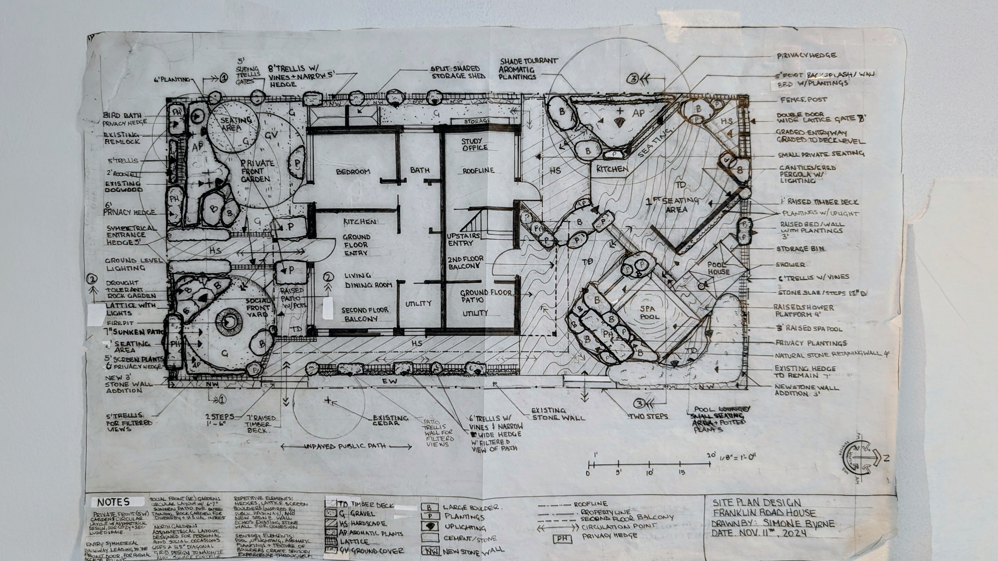 Simone Byrne hand drawn site plan